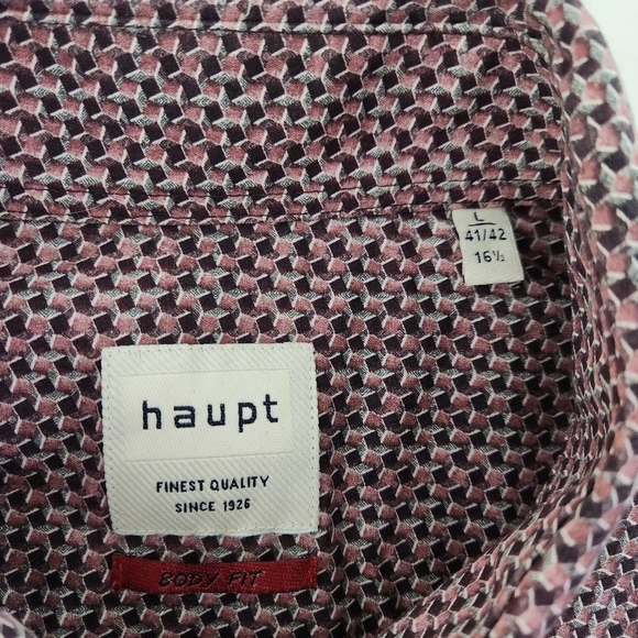 HAUPT Patterned Button-Down Shirt 16 1/2 (large) - Picture 7 of 12